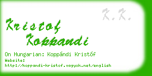 kristof koppandi business card