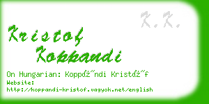 kristof koppandi business card